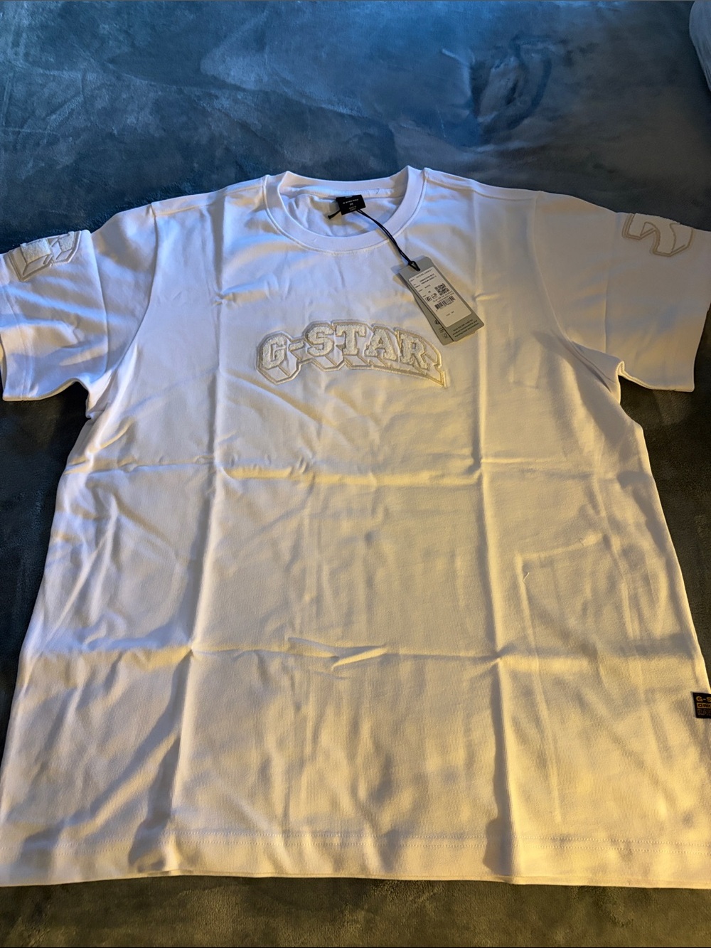 G-Star White Embroidered Logo Short Sleeve Tee